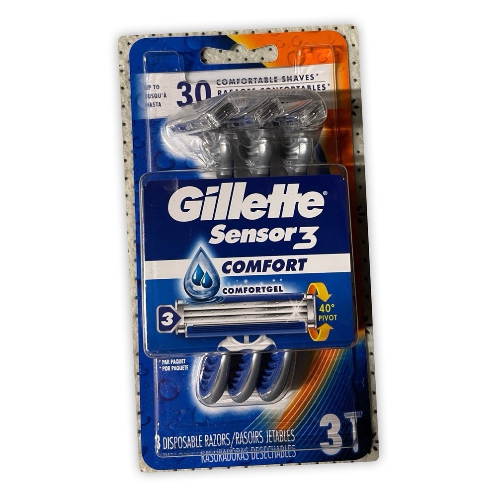 Gillette Sensor3 Comfort Comfort Gel Disposable Razors, 3 Packs Of 3 - Picture 2 of 3